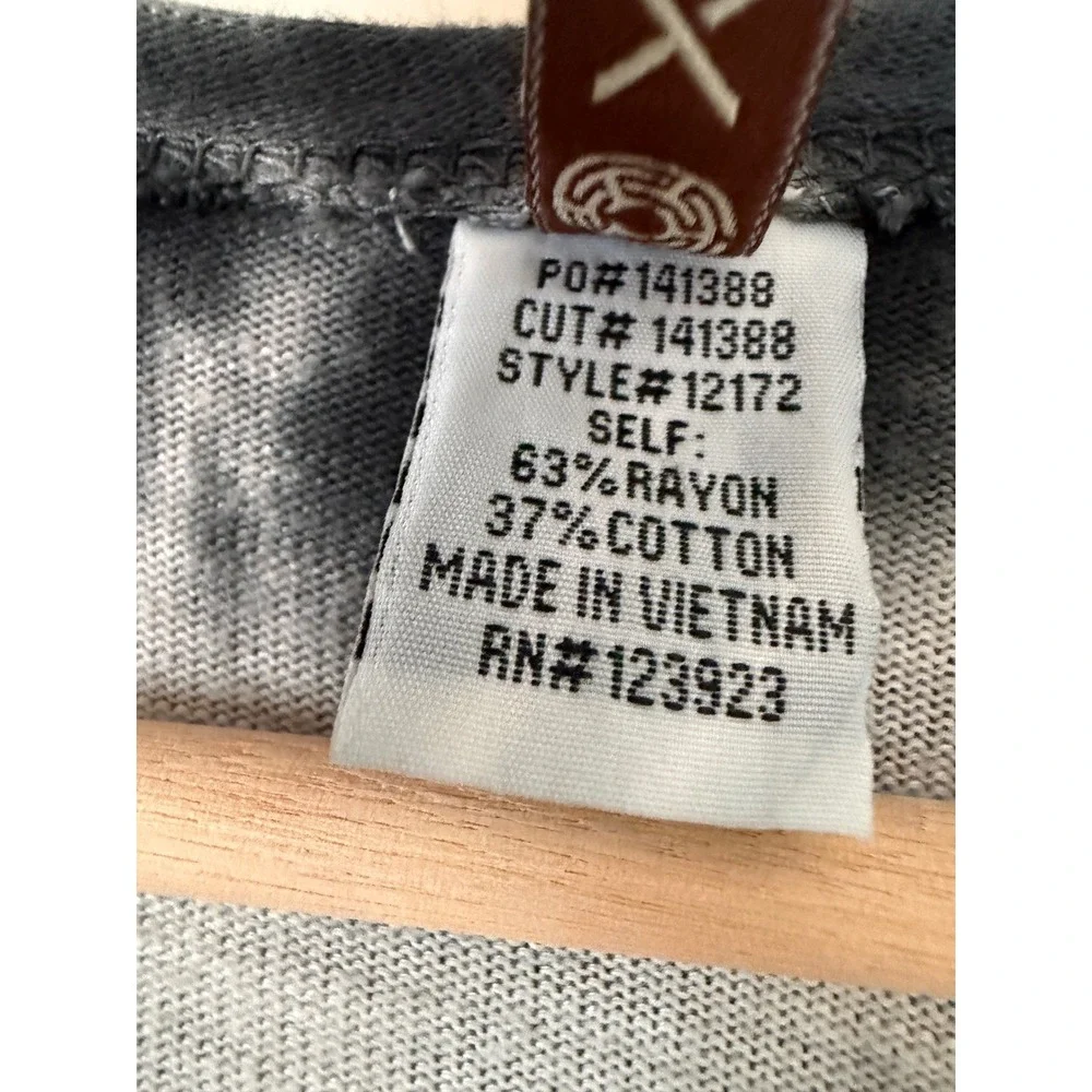 XCVI Tie Dye Hooded Cardigan M Black Gray Open Front Boho Asymmetrical Lagenlook